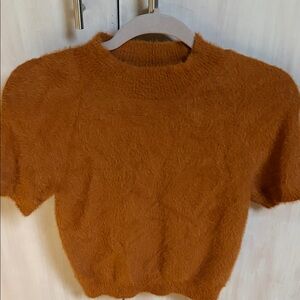 Pilcro Cozy Rust Orange Fuzzy Sweater